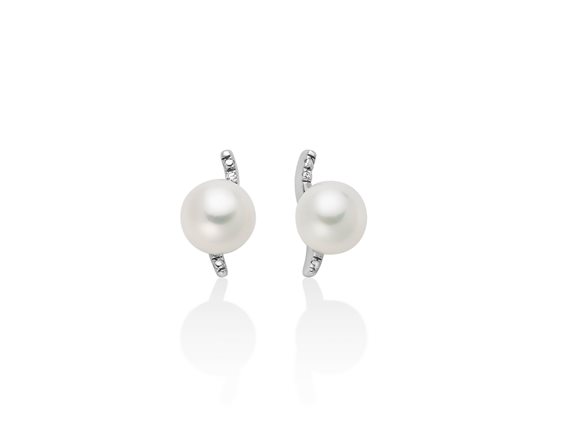 Orecchini Miluna Donna PERLE 375 in Oro bianco Perla PER2727X - PER2727X